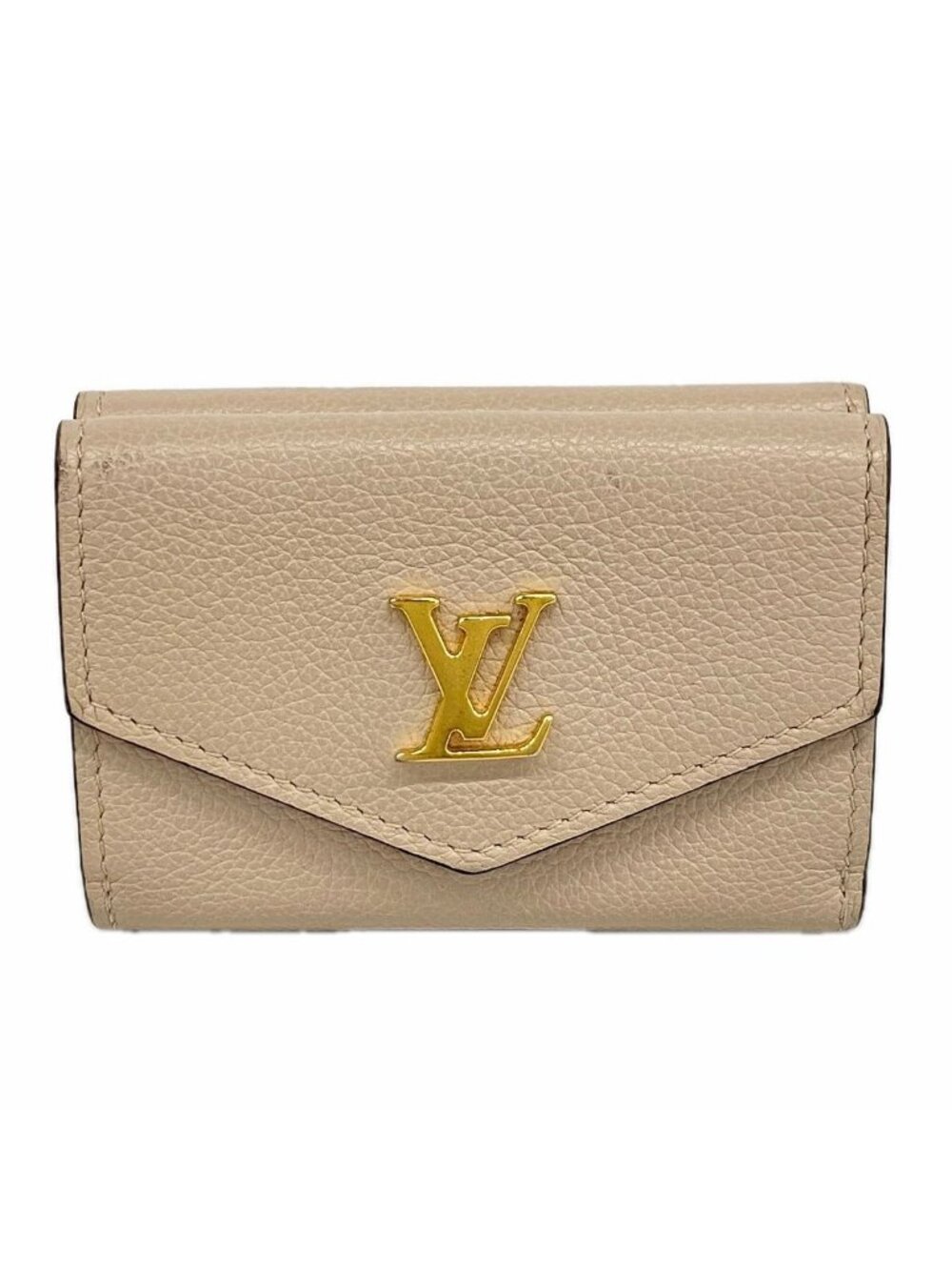 Louis Vuitton Trifold Wallet Taurillon Portefeuille Lock Mini Galet